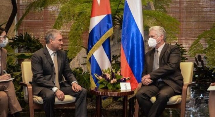 Recibió Díaz-Canel a presidente de Duma Estatal de Rusia