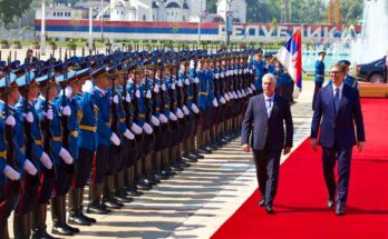 Mandatario serbio recibe a presidente Díaz-Canel