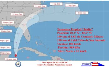 Tormenta Tropical Idalia gana en intensidad