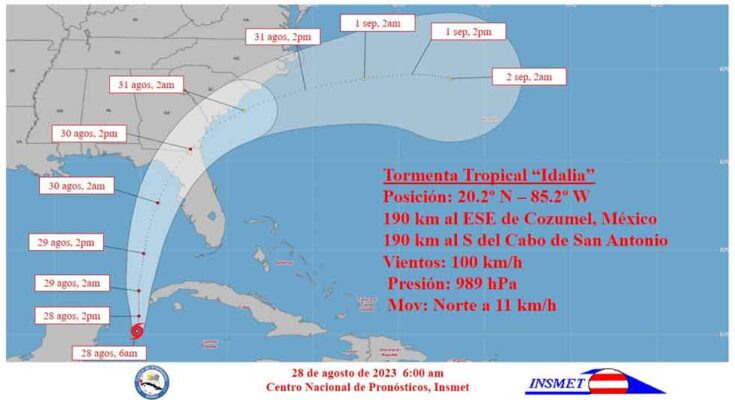 Tormenta Tropical Idalia gana en intensidad