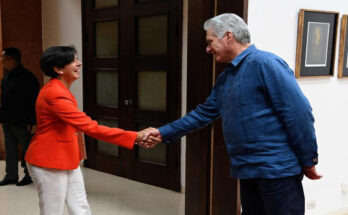Miguel Díaz-Canel, Primer Secretario del Comité Central del Partido Comunista de Cuba y Presidente de la República, agradeció la ayuda del Programa Mundial de Alimentos (PMA) en varios ámbitos de la realidad del país.