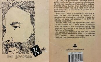 Presentarán en Florida el libro El Joven Camilo, del William Gálvez