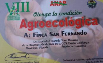 Organización campesina reconoce como Agroecológica a finca San Fernando de Florida