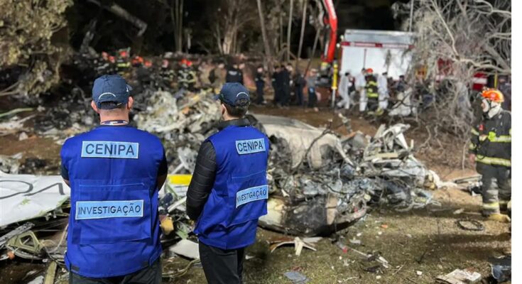 Identifican primeros cuerpos sin vida de avión accidentado en Brasil