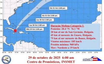 «No confiarse»: alerta Díaz-Canel mientras Melissa transita por Cuba