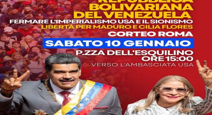 Convocan en Italia a marcha contra la agresión de EEUU a Venezuela